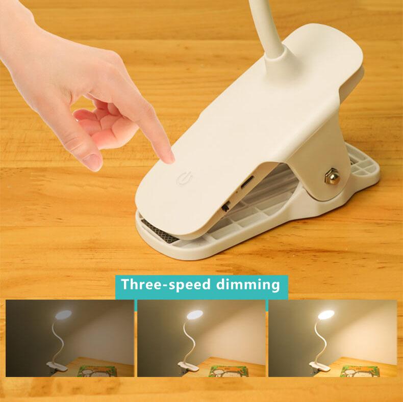 Rechargeable LED Clip Desk Lamp with Eye Protection