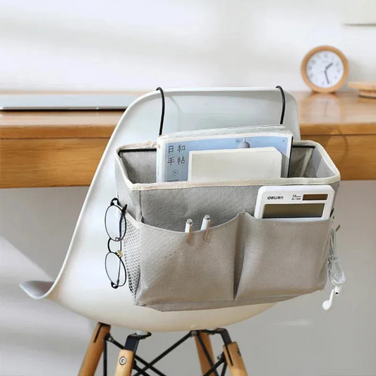 Multi-Pocket Hanging Organizer Bag with Side Hooks