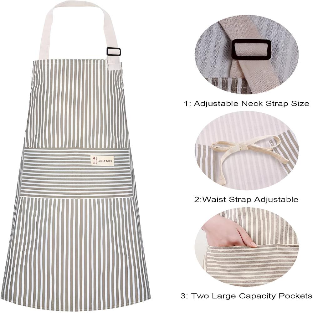 Striped Cotton-Linen Apron in Vibrant Colors