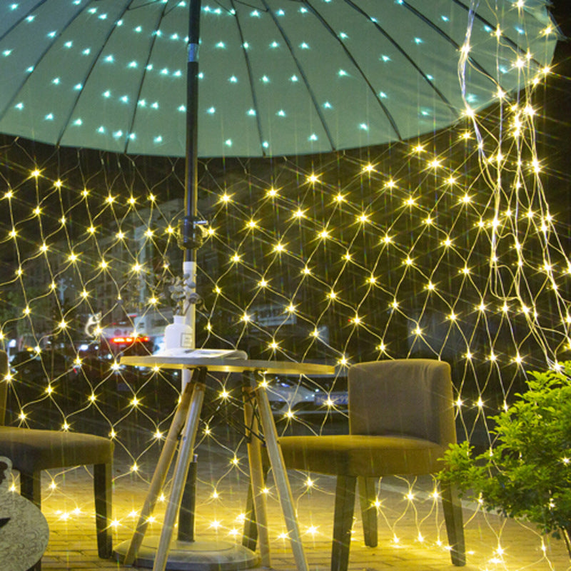 Solar LED Net Light with 8 Modes for Outdoor Decor