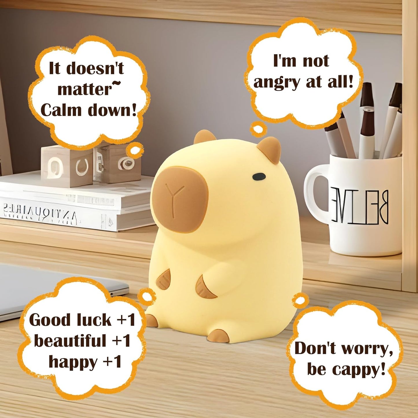 Capybara Night Light - Soft Silicone Rechargeable Lamp