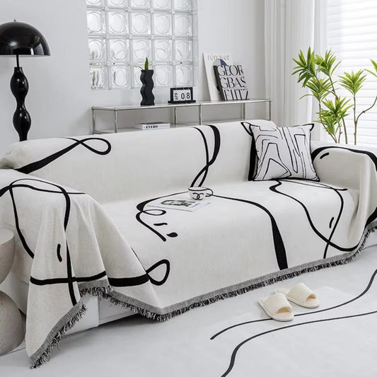 Reversible Abstract Chenille Sofa Cover