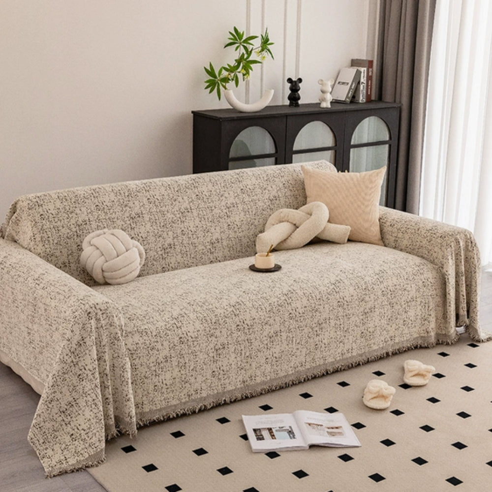 Speckled Chenille Sofa Cover for Dust and Spill Protection