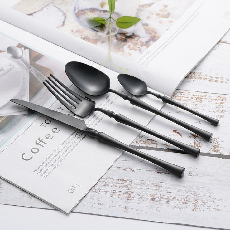 Stainless Steel Flatware Set with Elegant Handles