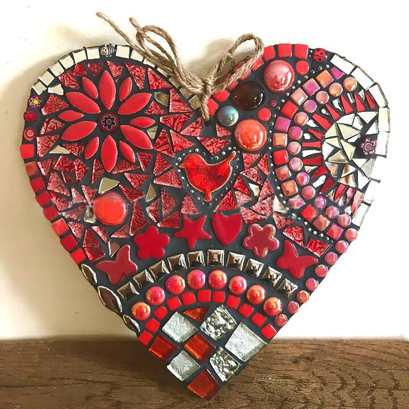 Handcrafted Mosaic Heart Garden Decoration