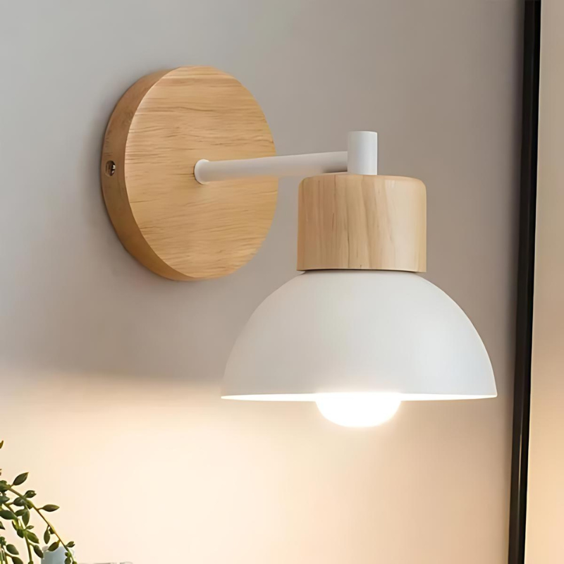Wooden Wall Lamp with Energy-Saving LED Light