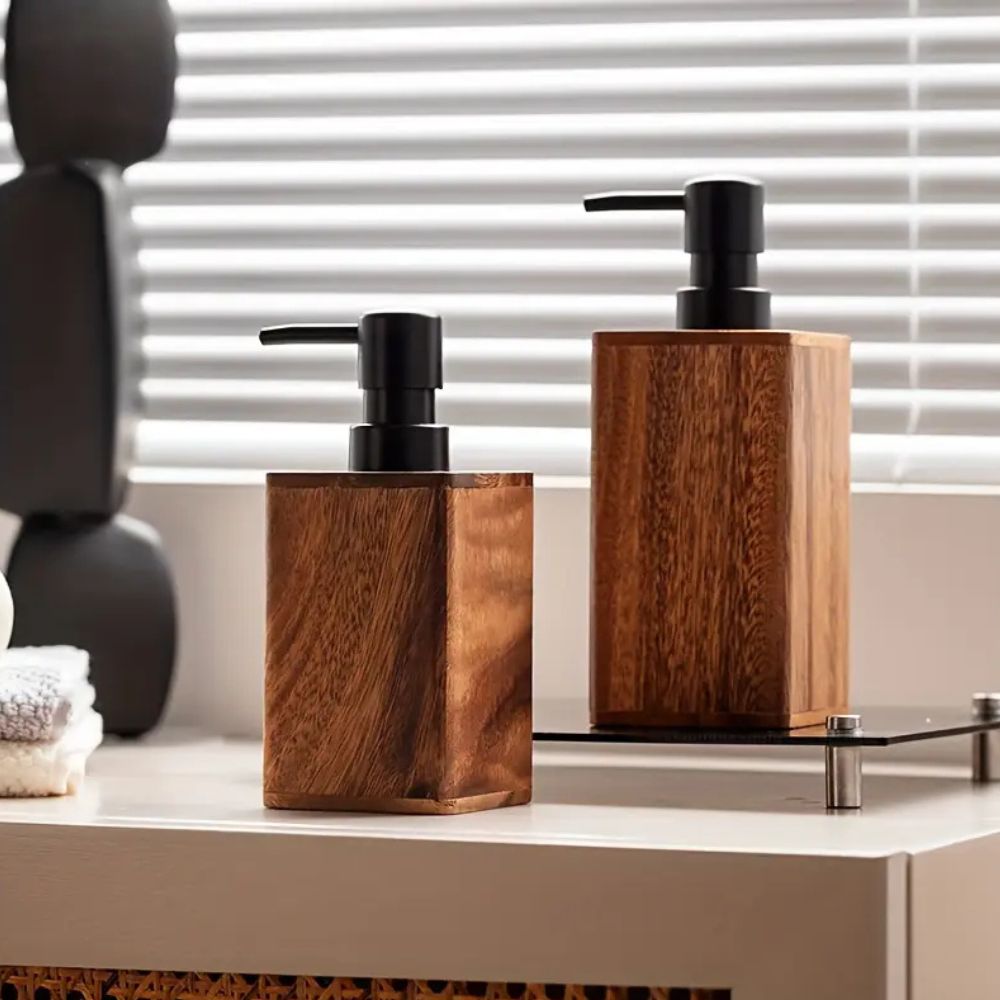 Walnut Wood Soap and Lotion Dispenser