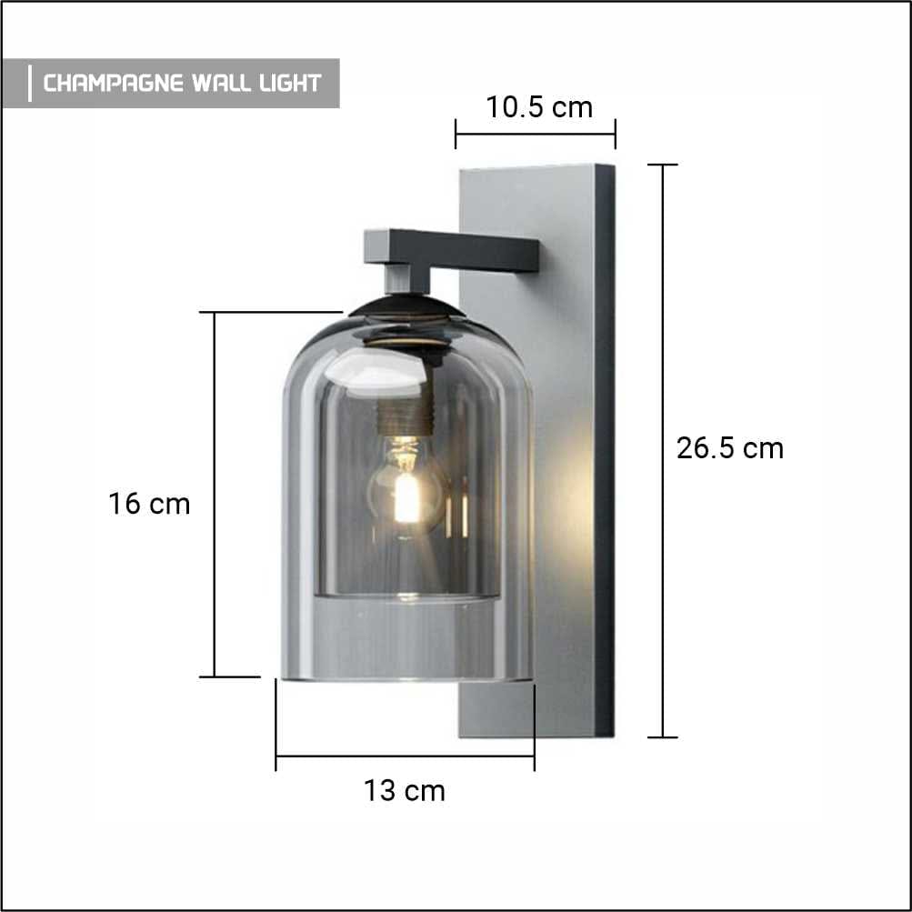 Contemporary Smoked Glass Wall Lamp