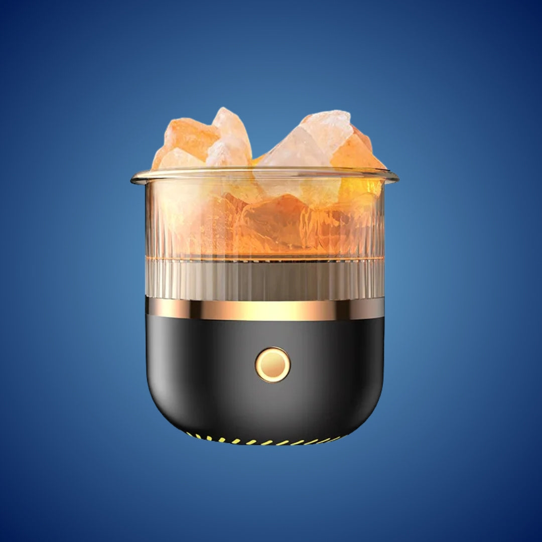 Crystal Salt Humidifier USB Aroma Diffuser with Night Light and Air Purifier