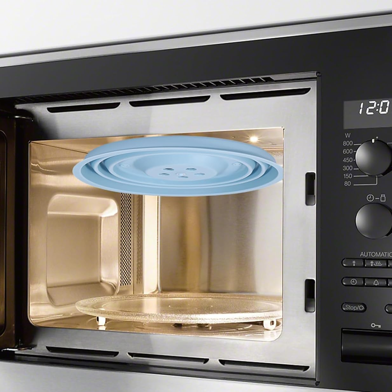 Collapsible Magnetic Silicone Microwave Cover with Steam Vents