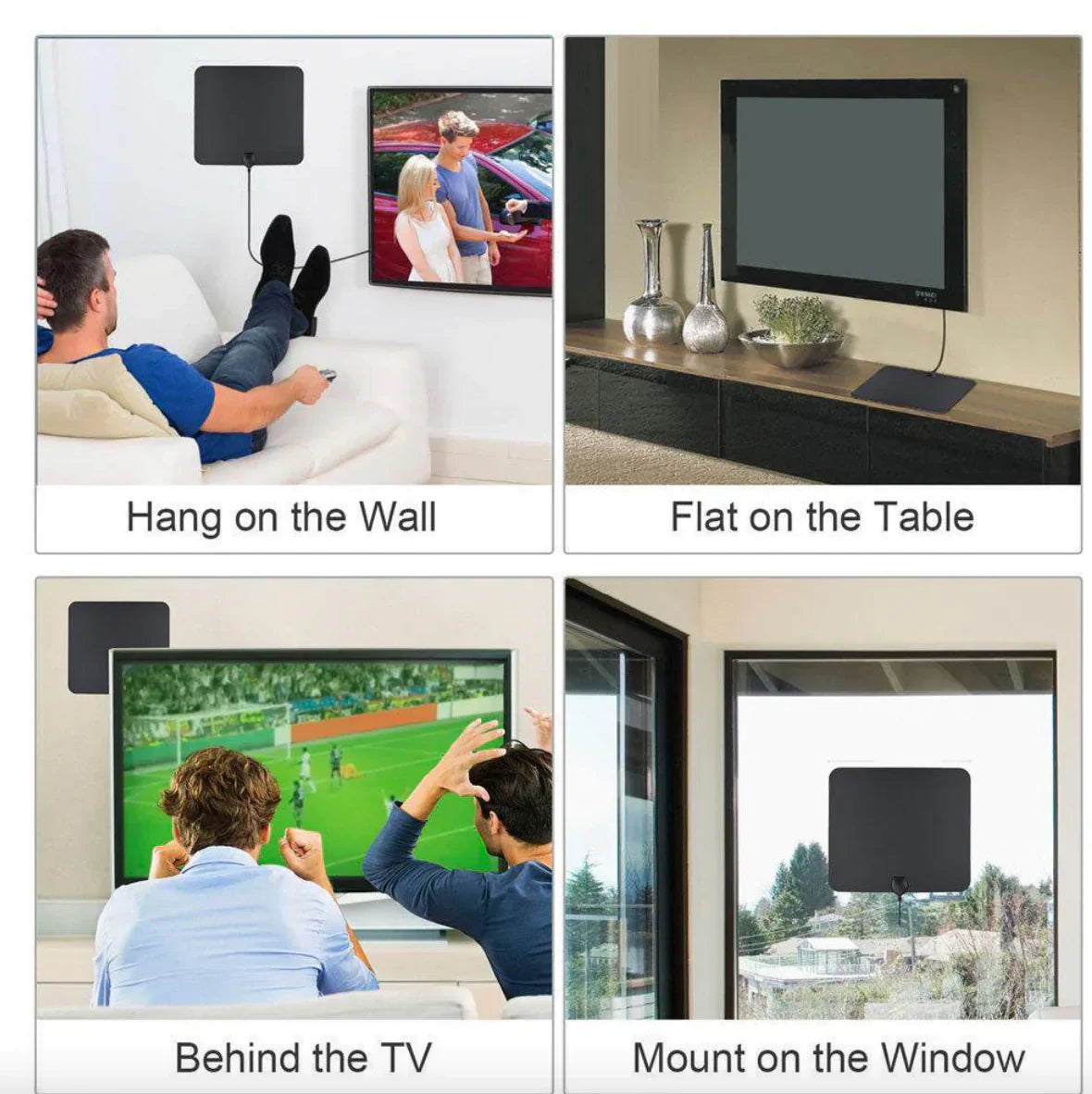 300-Mile Indoor Digital HDTV Antenna with Signal Booster