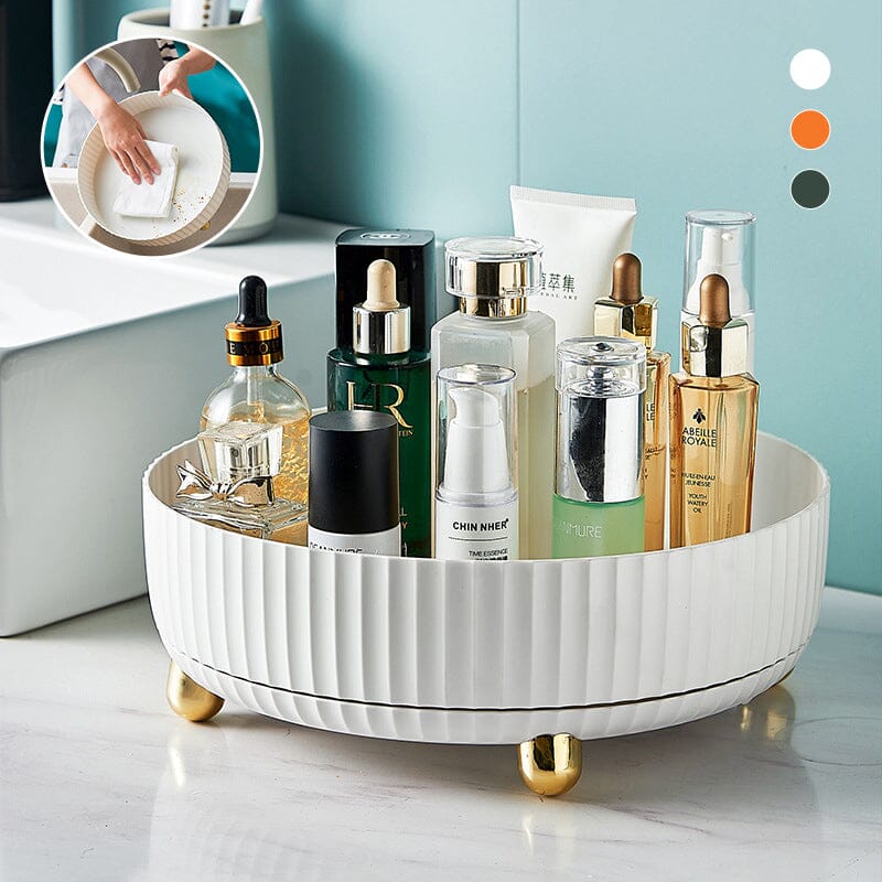 360° Rotating Spice Rack Organizer with Removable Tray