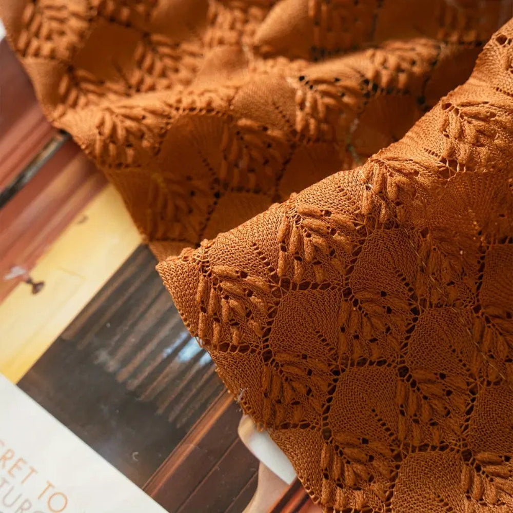 Amber Glow Bohemian Crochet Curtain