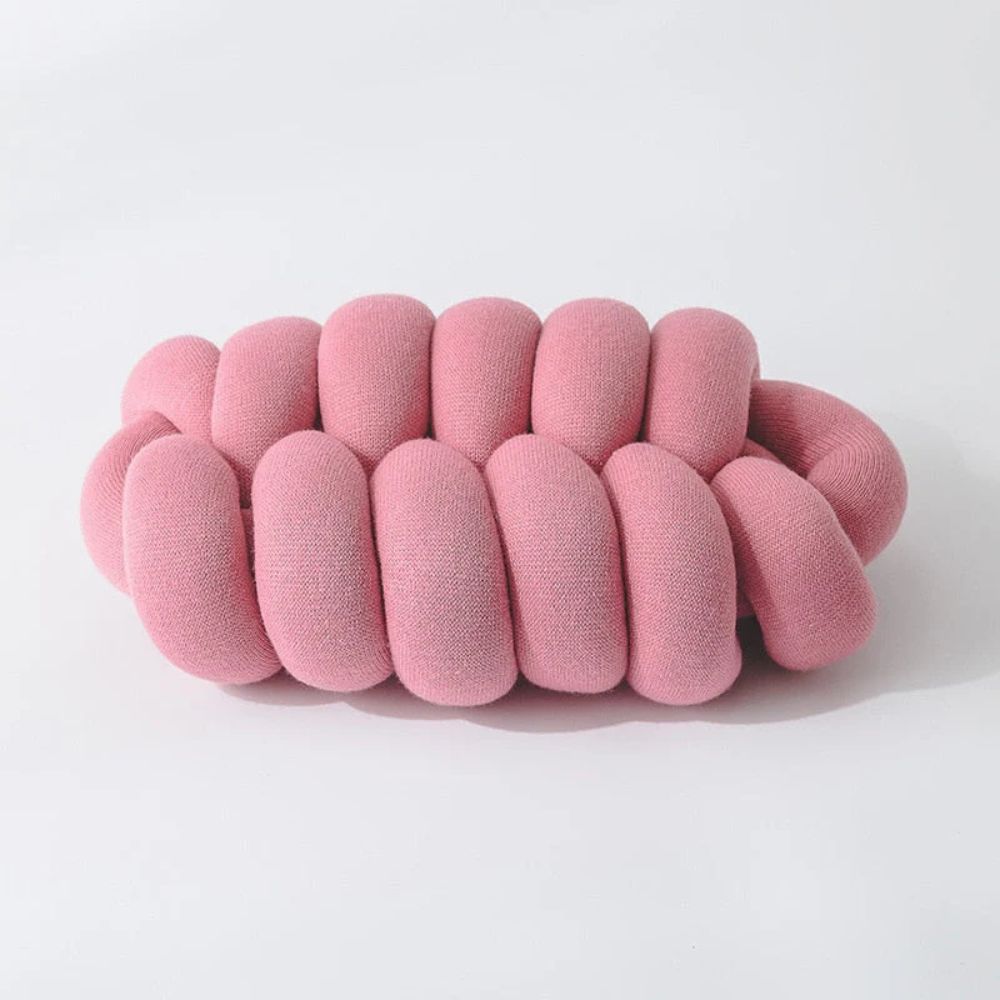 Knotted Plush Cushion in Soft Acrylic Fabric