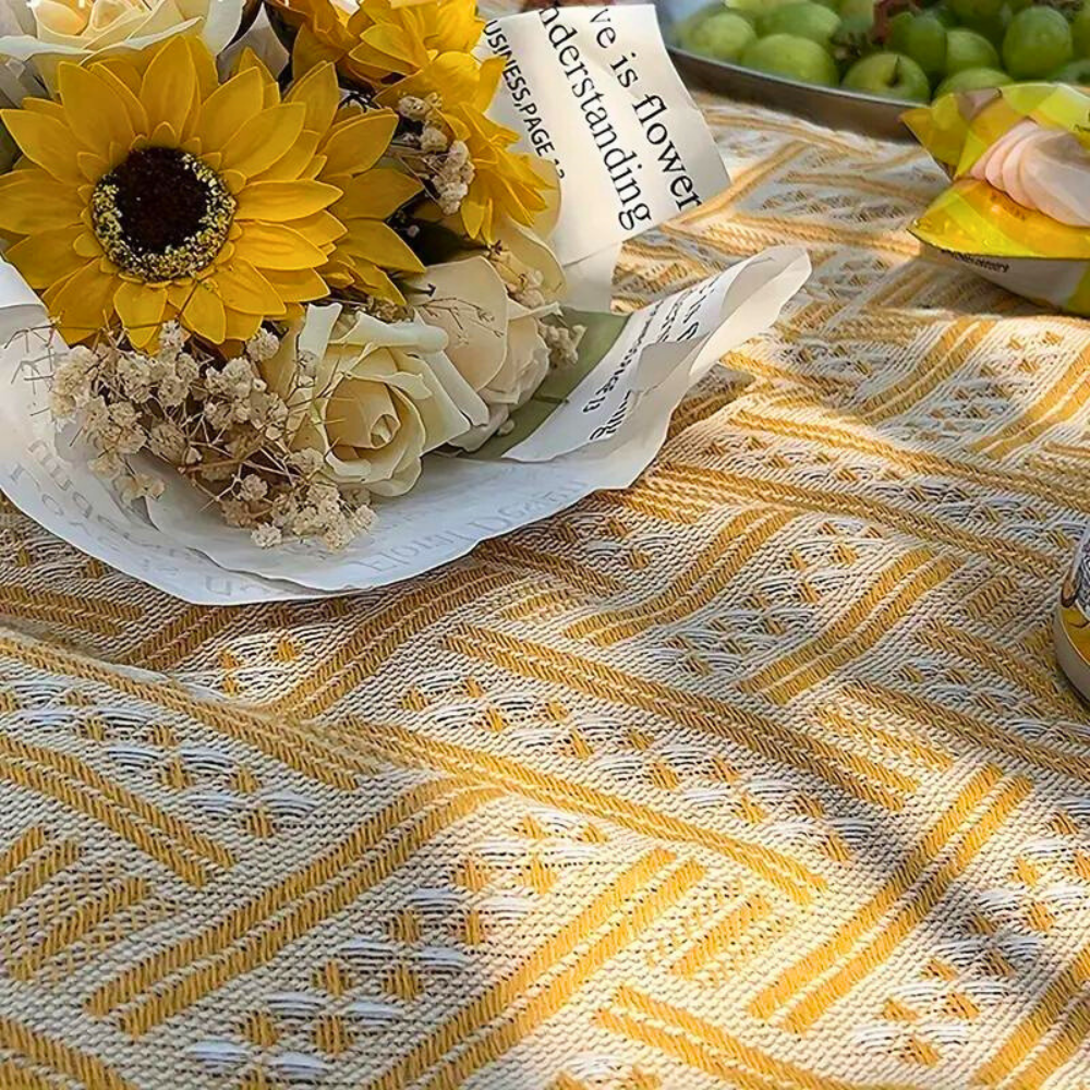 Vibrant Cotton Blend Picnic Mat for Outdoor Use