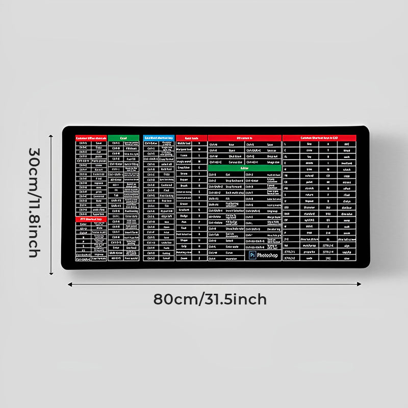 Non-Slip Large Keyboard Mat with Clear Key Combinations