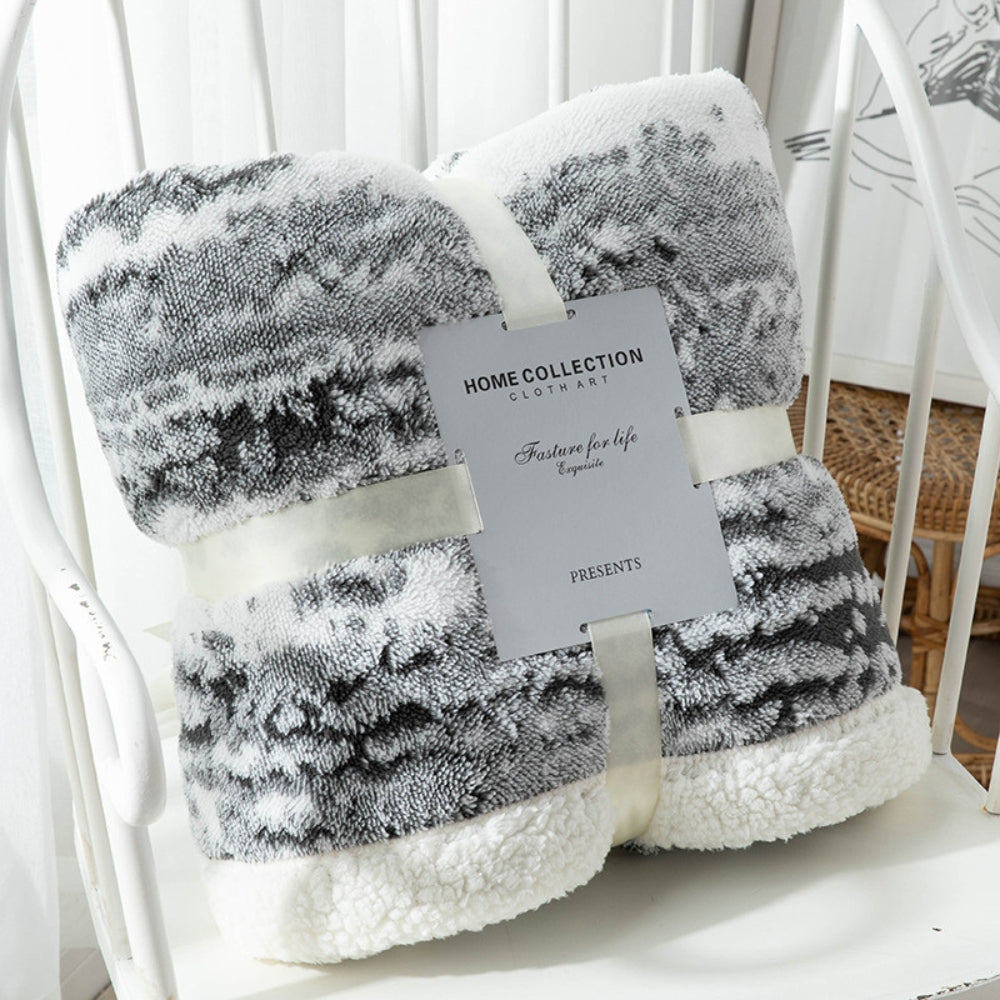 Plush Velvet Sherpa Throw Blanket