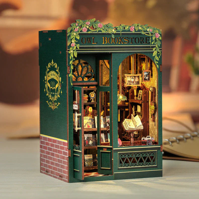 DIY Mini Owl Bookstore with LED Lights