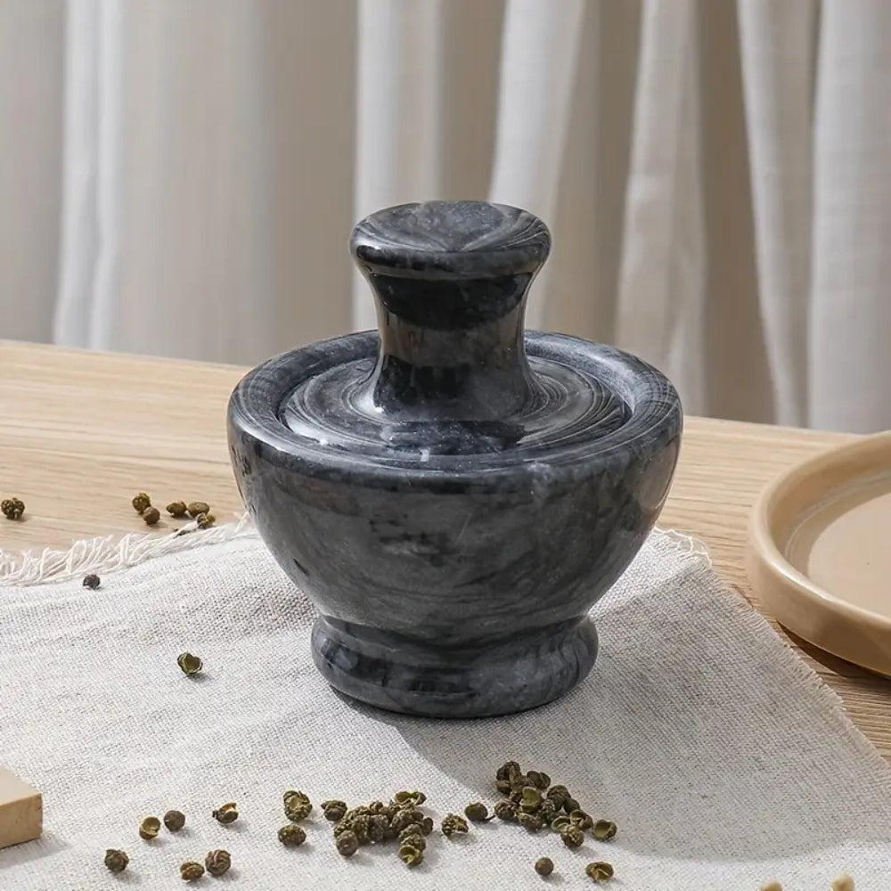 Marble Mortar and Pestle Set for Spices and Herbs
