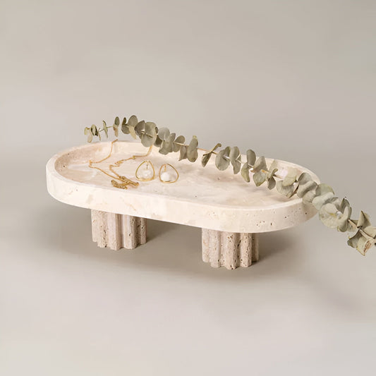 Natural Beige Travertine Jewelry Tray