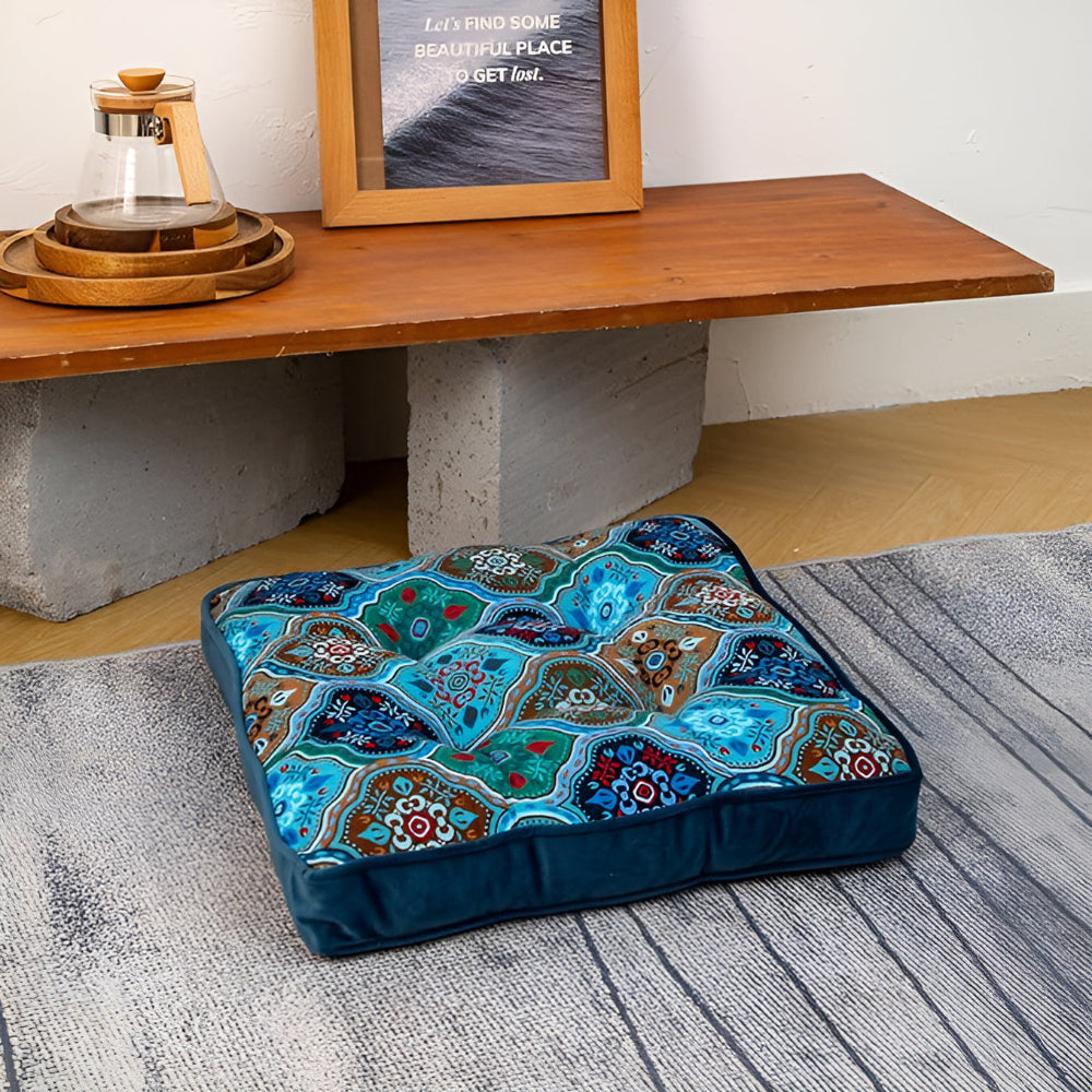 Moroccan Patchwork Tie-Strap Cushion
