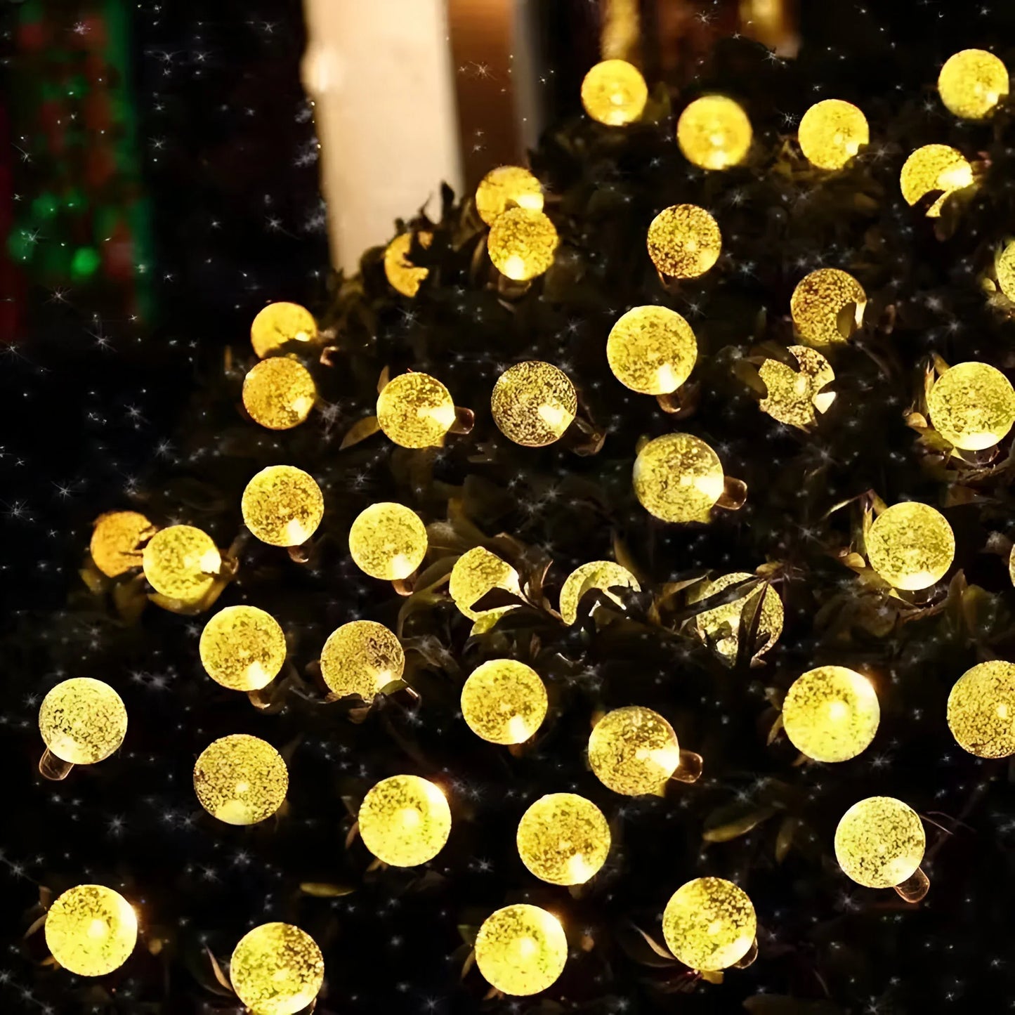 Solar-Powered Crackled Glass Garden Lights
