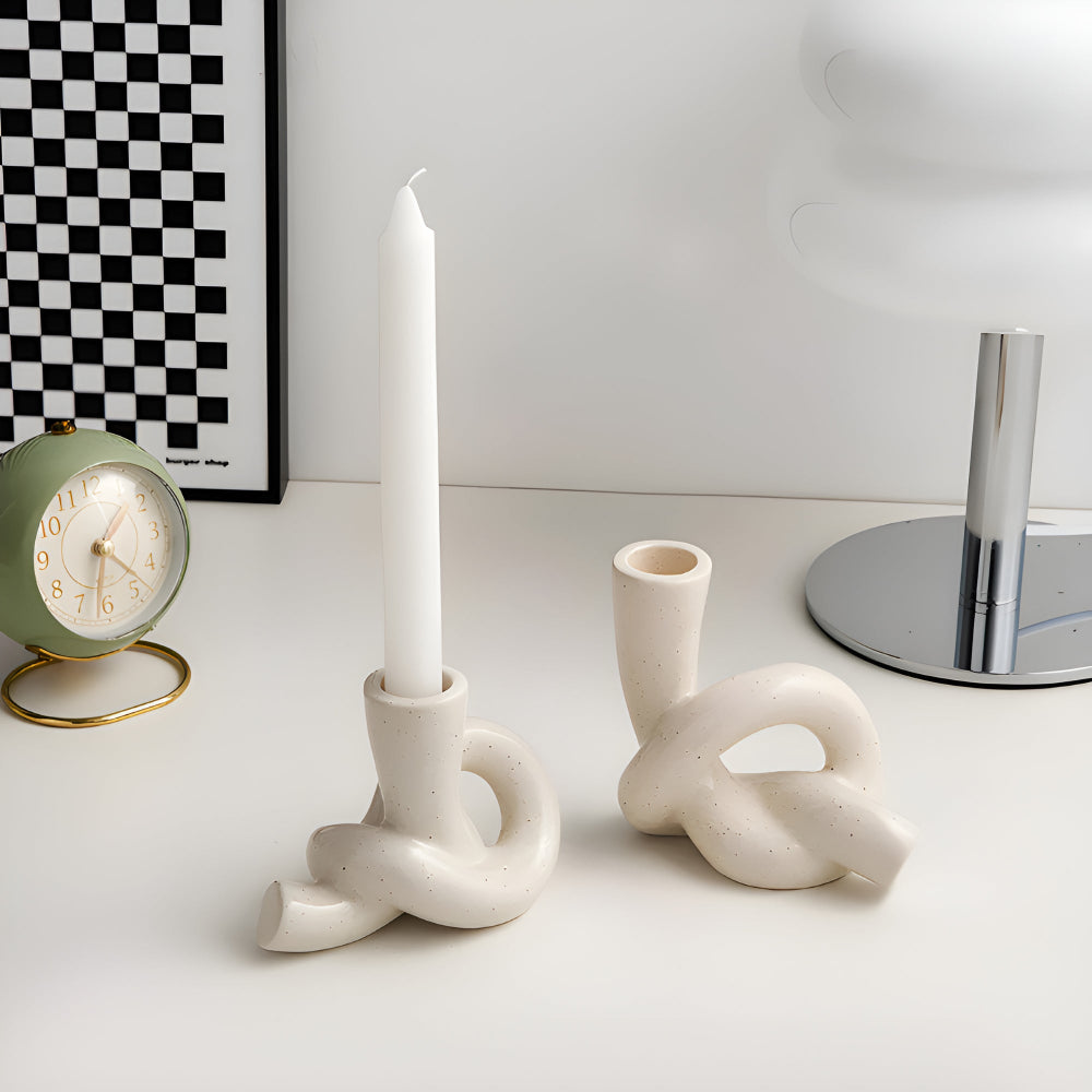 Knot Ceramic Tea Light Candle Holder