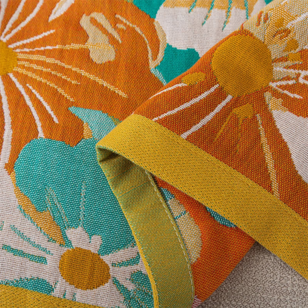 Tropical Floral Cotton Gauze Bath Towel