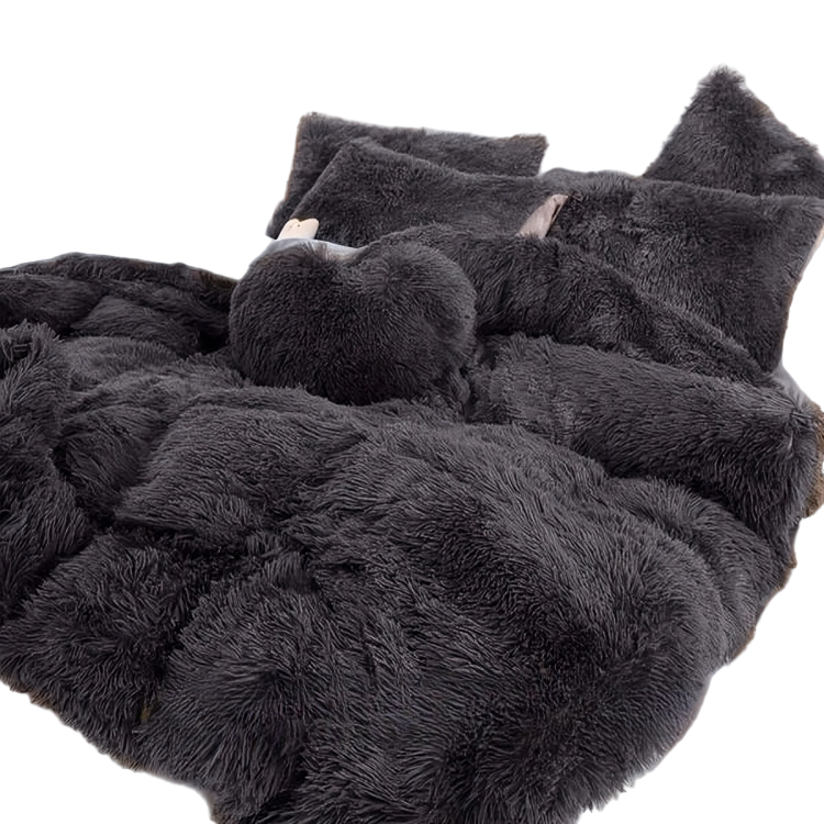 Three-Piece Velvet Bedding Set with Duvet Cover and Pillowcases