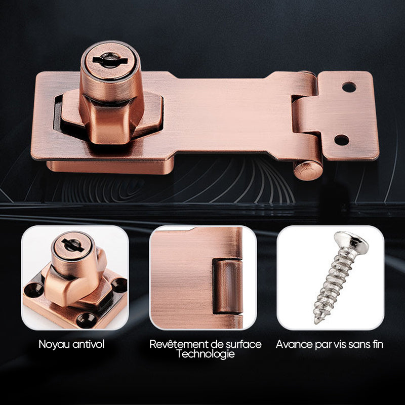 Zinc Alloy Drawer Lock with Key Storage - No Drill Installation