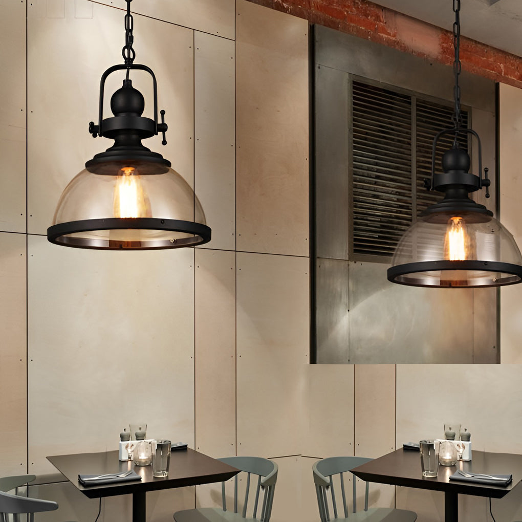 Antique Glass Industrial Chandelier Pendant Light