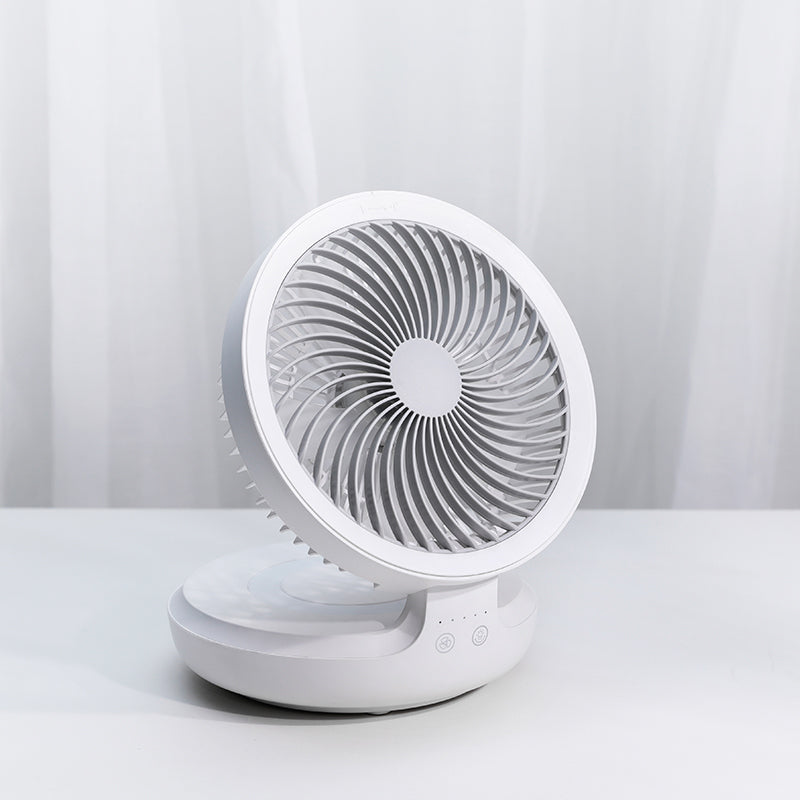 Rechargeable Foldable Desktop Fan with Night Light and Adjustable Angle