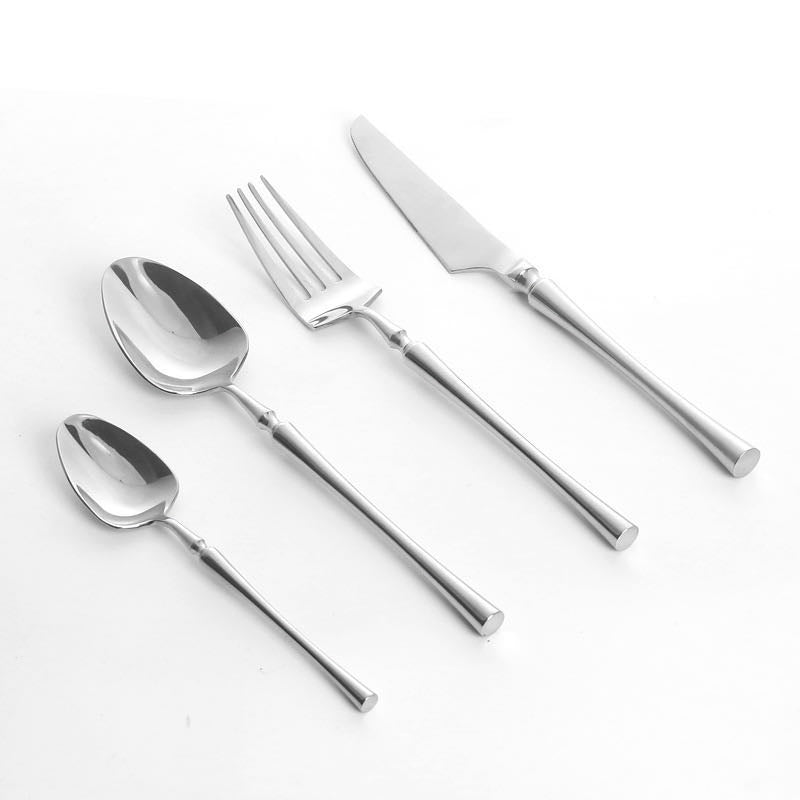 Stainless Steel Flatware Set with Elegant Handles
