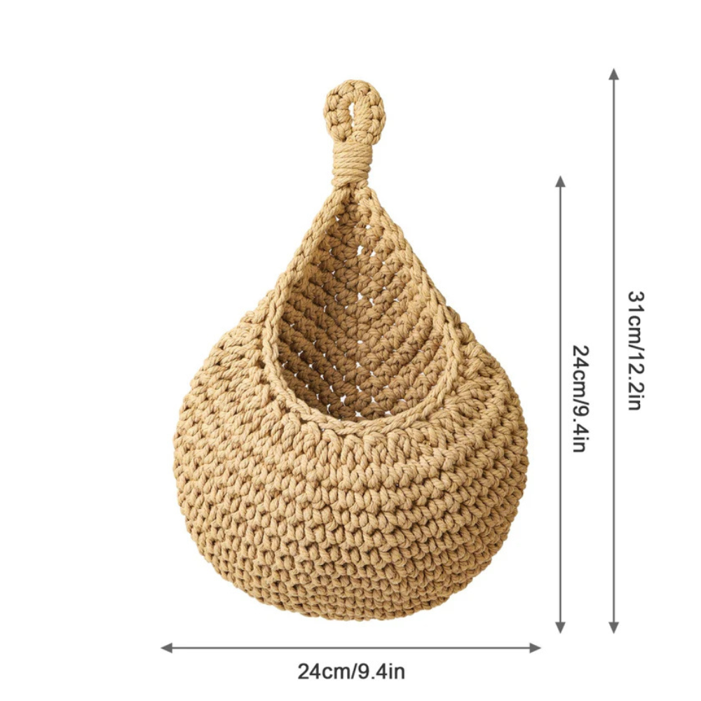 Handwoven Eco-Friendly Boho Hanging Basket