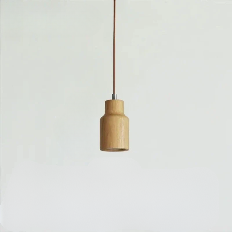 Scandinavian Wood Pendant Lamp with Adjustable Cable