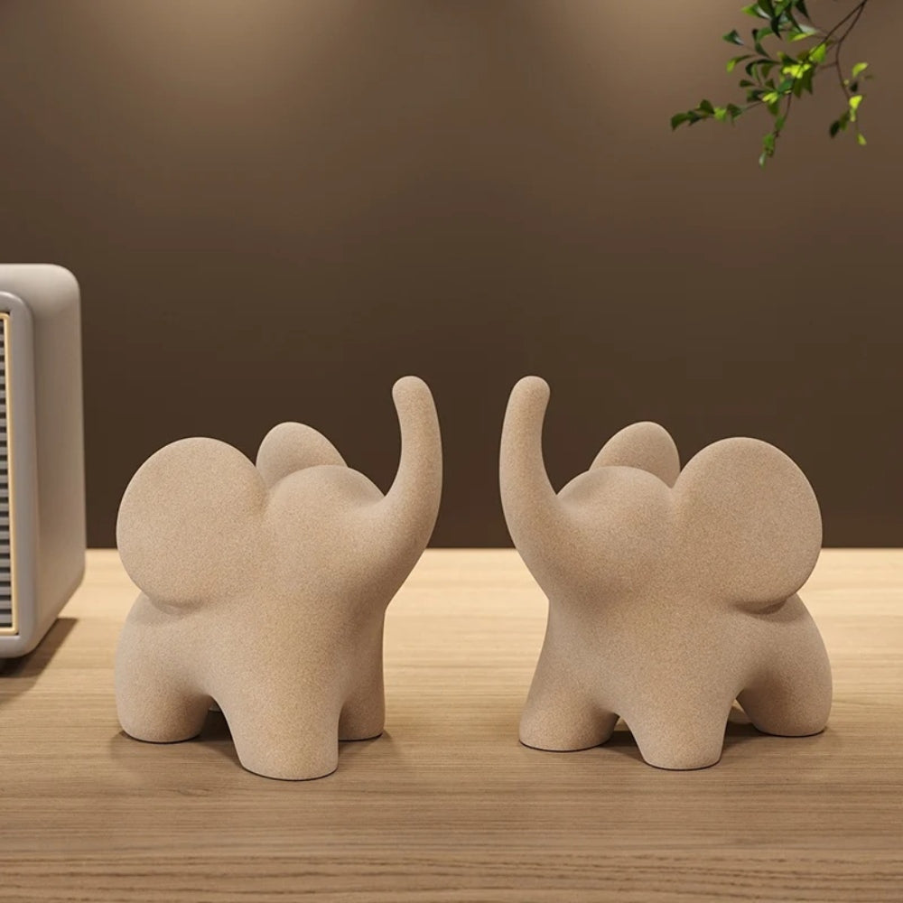 Minimalist Resin Elephant Figurine for Luck and Prosperity