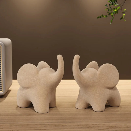 Minimalist Resin Elephant Figurine for Luck and Prosperity