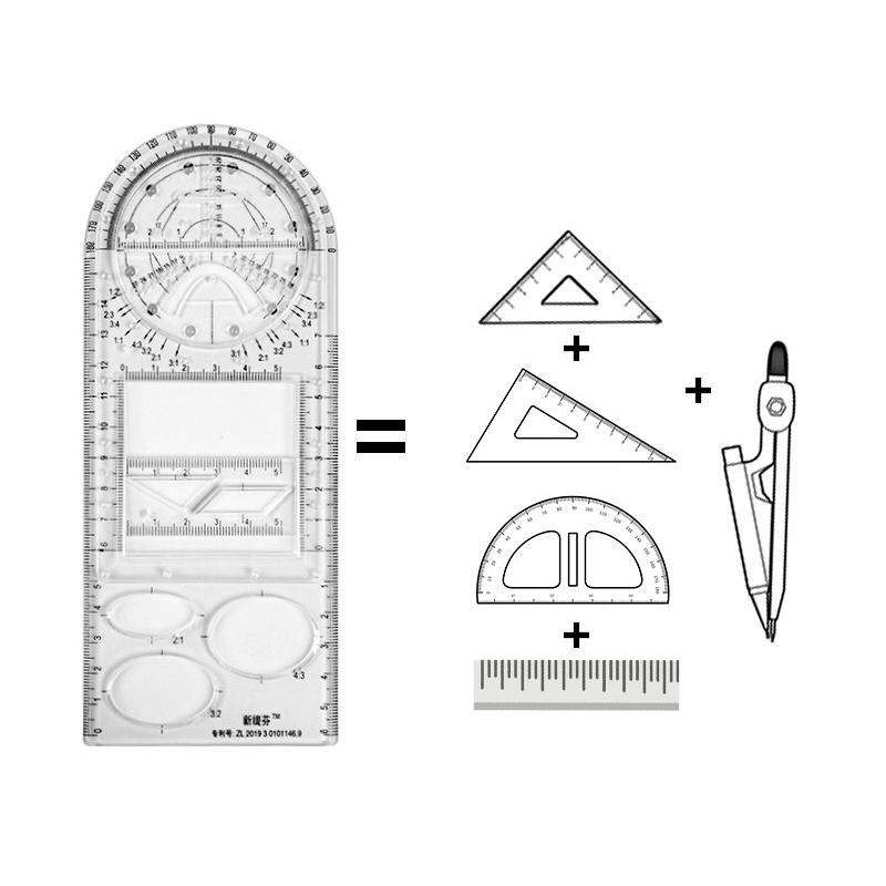 Multifunctional Transparent Geometric Ruler