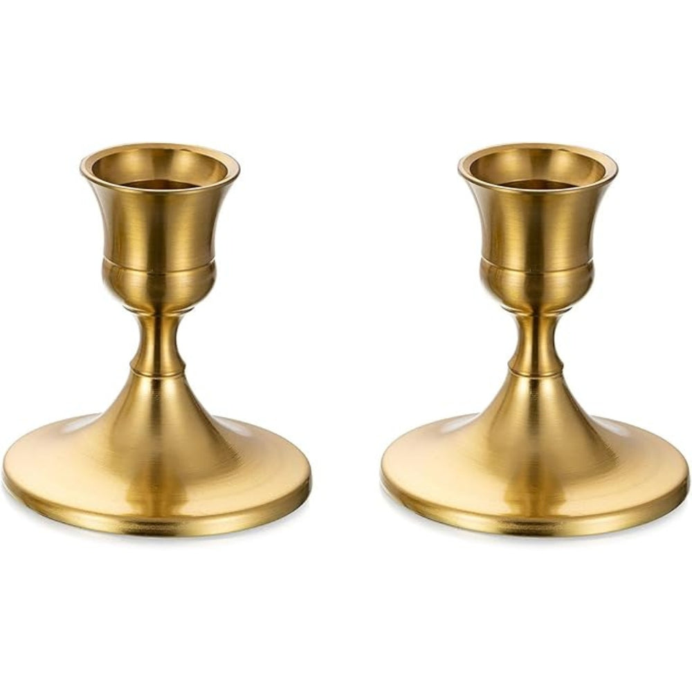 Vintage-Inspired Shimmering Candle Holders Set of 2
