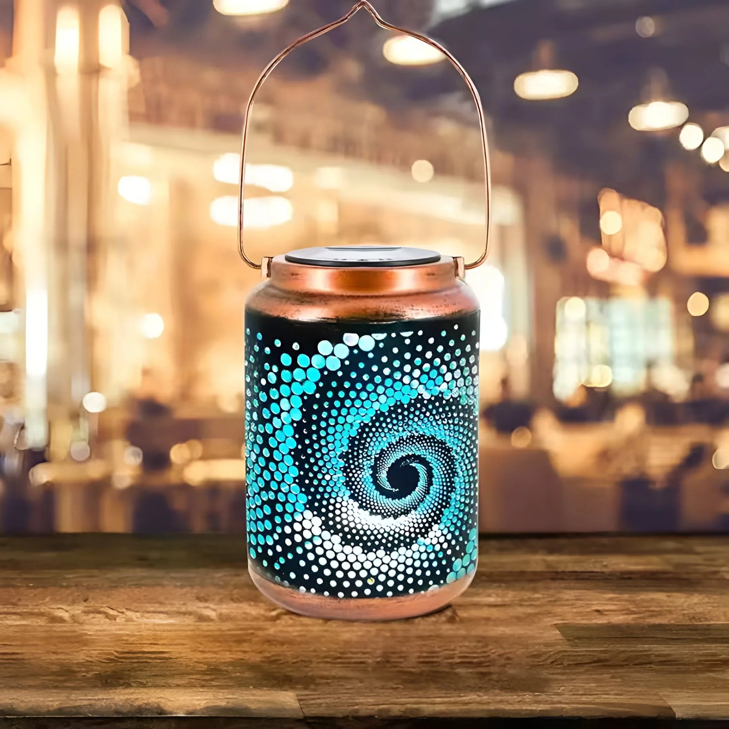 Solar Garden Lantern with Artistic Light Patterns