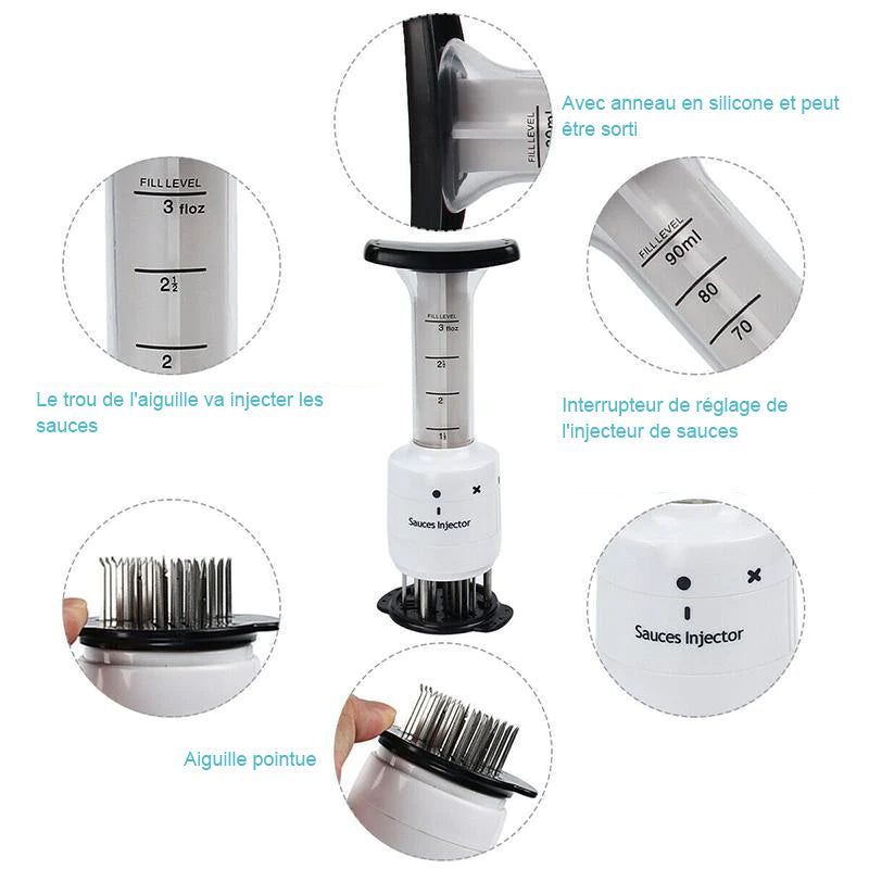 Quick Pin Press Meat Tenderizer with Stainless Steel Blades