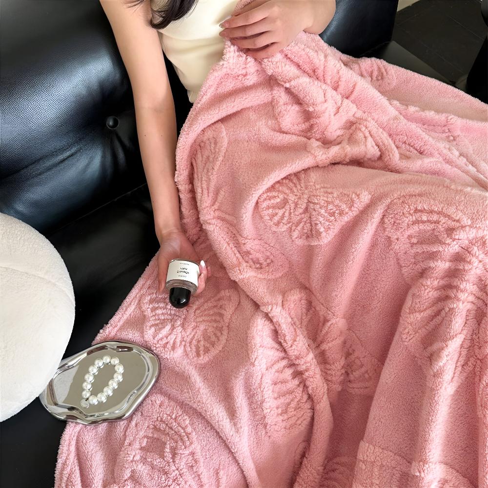 3D Butterfly Jacquard Flannel Blanket