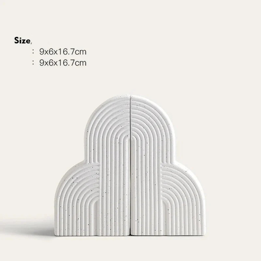 Cloud-Shaped Ceramic Bookends in White and Black