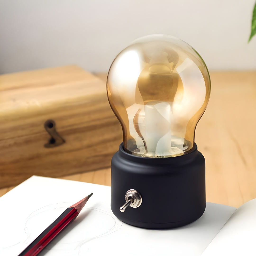 Portable Retro LED Table Lamp with USB Charging