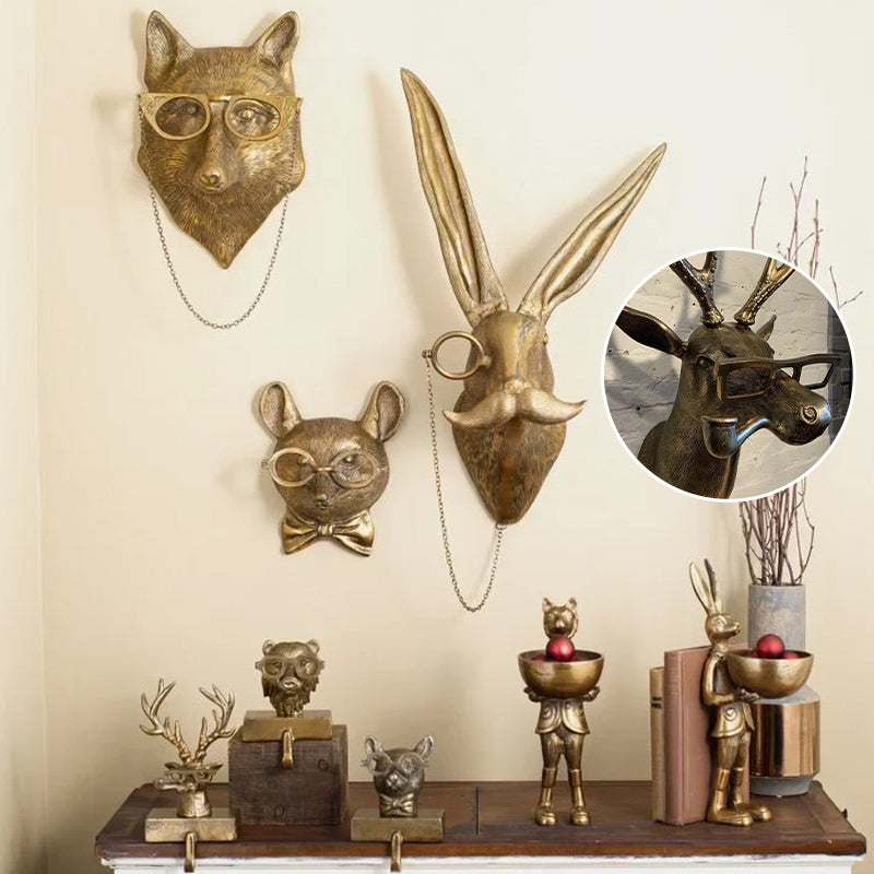 Bronze Resin Deer Head Wall Sculpture