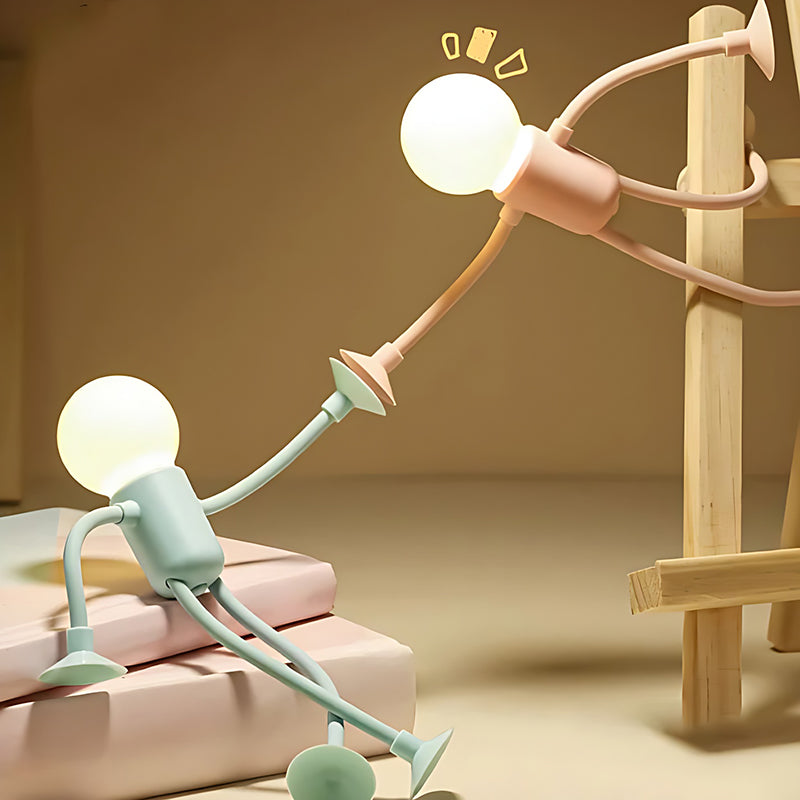 Flexible Bulb Man Night Light with Suction Cup