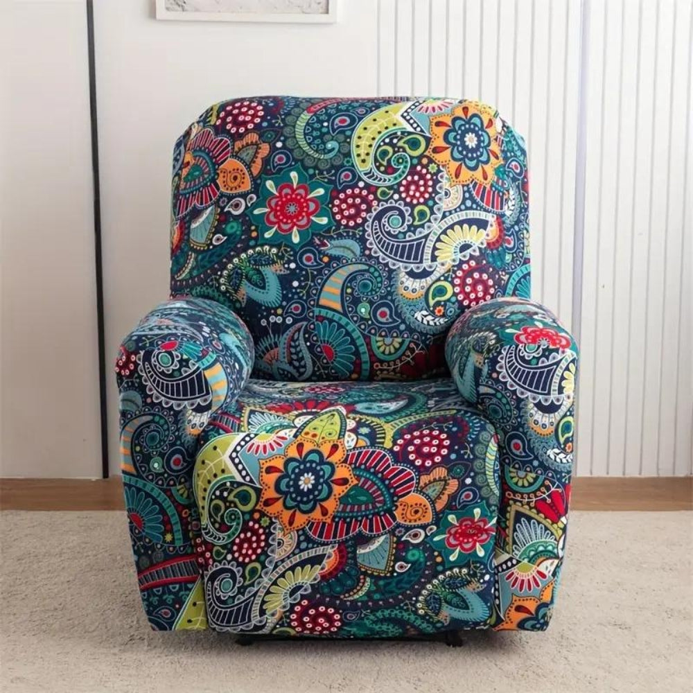 Recliner Sofa Cover with Side Pockets and Elastic Fit
