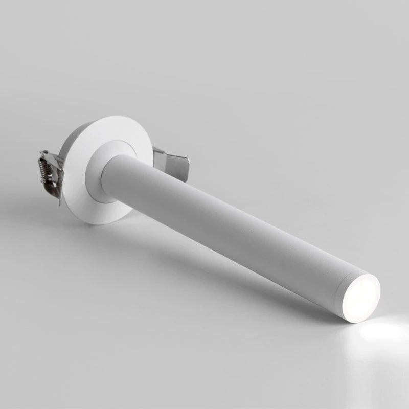 Long Cylinder LED Spotlight - Nickel Finish, Warm White Light