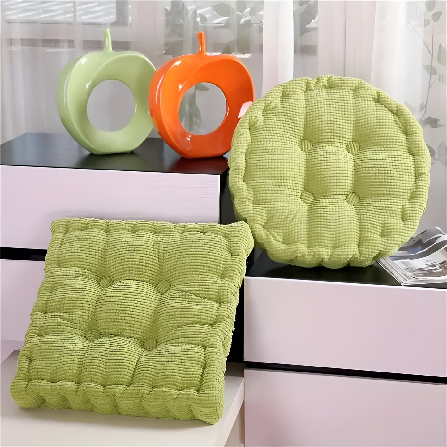 Stackable Soft Corduroy Chair Cushions