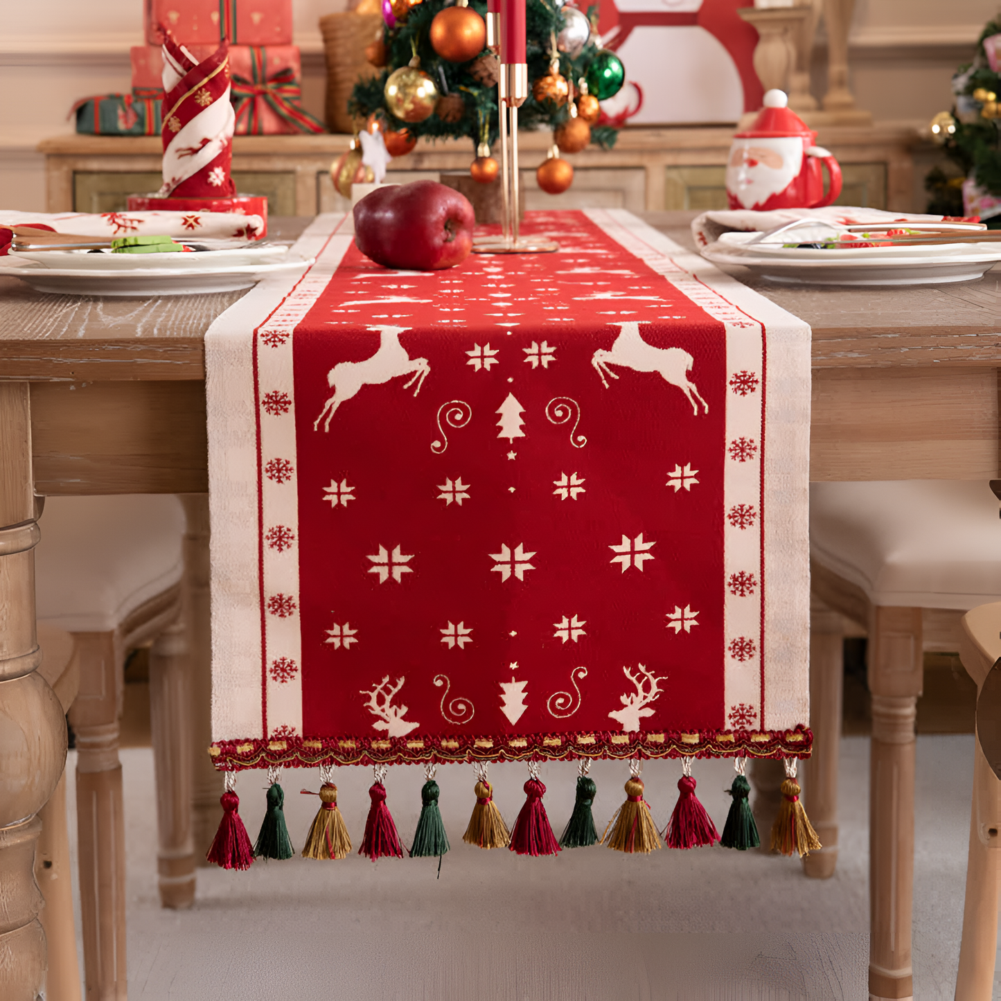 Luxe Tasseled Table Runner for Festive Dining